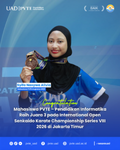 Syifa Nasywa Alivia mahasiswi PVTE UAD peraih Juara 3 karate 2026