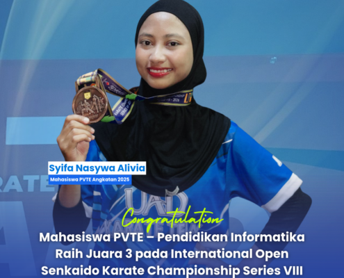 Syifa Nasywa Alivia mahasiswi PVTE UAD peraih Juara 3 karate 2026